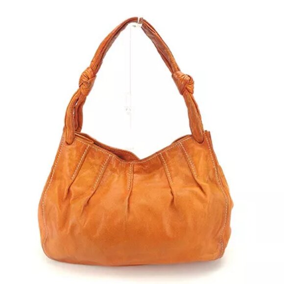 miumiu Shoulder bag Logo Orange Gold Woman Authentic - Picture 2 of 6